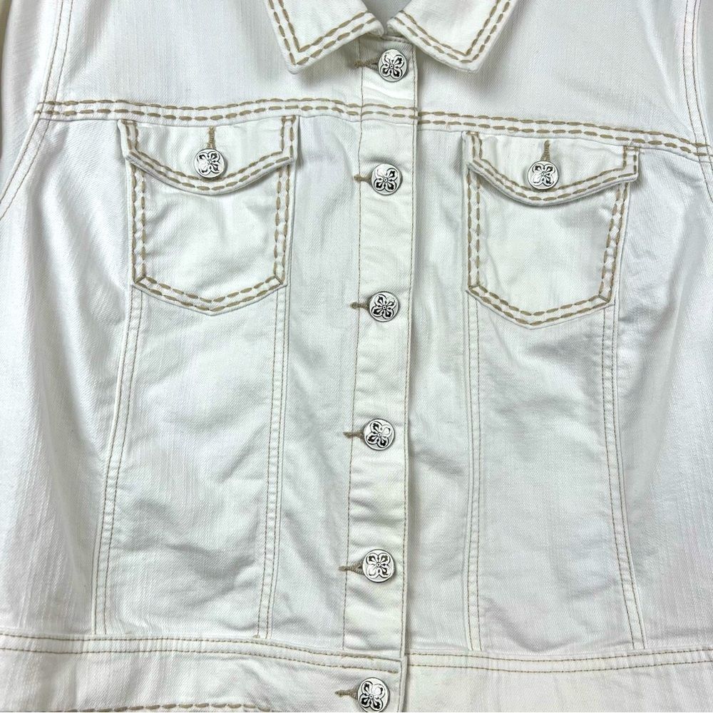Lane Bryant Jacket Denim White Size 26 - Picture 5 of 5